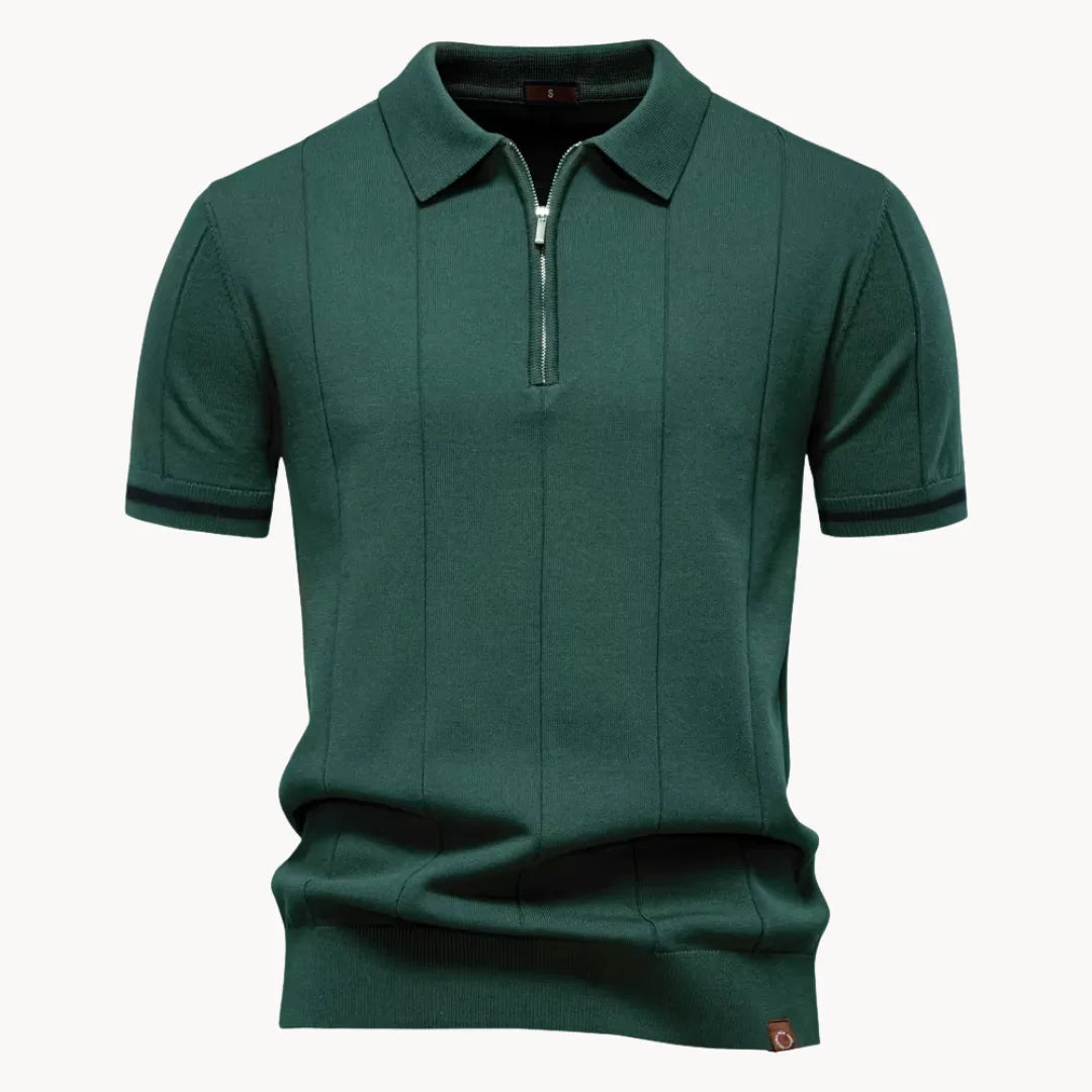 Polo met korte rits en klassieke kraag
