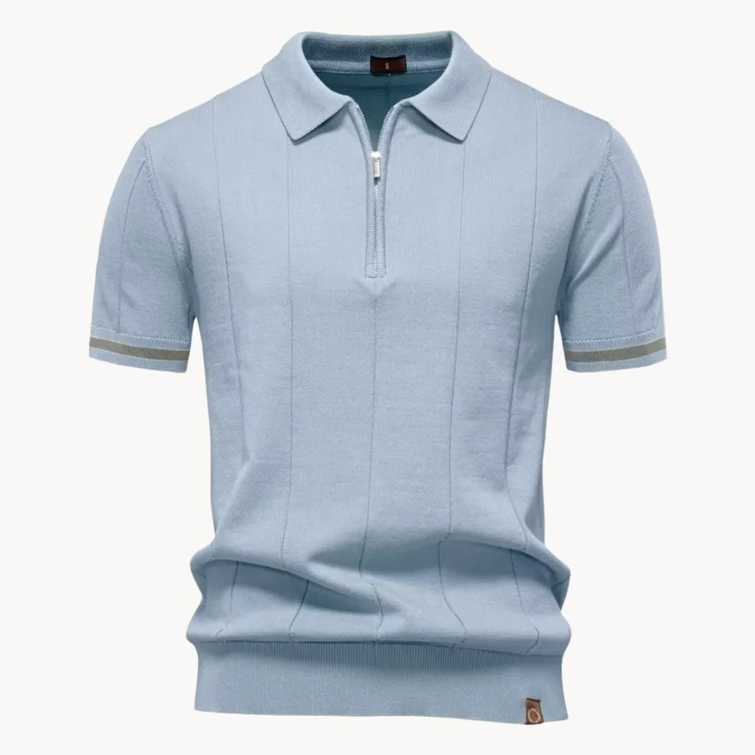 Polo met korte rits en klassieke kraag