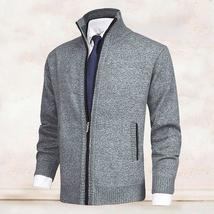 John | Elegant heren vest met rits, kraag en zakken in de kleur Beige voor heren in stijl ideaal voor de herfst.