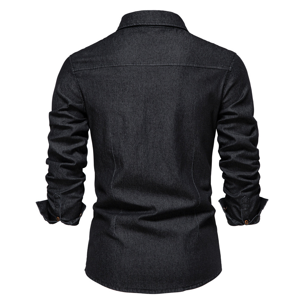 Stretch denim overhemd voor heren