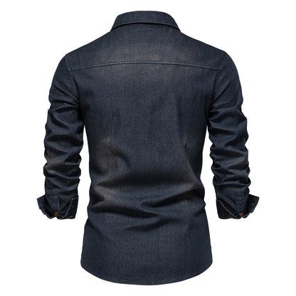 Stretch denim overhemd voor heren