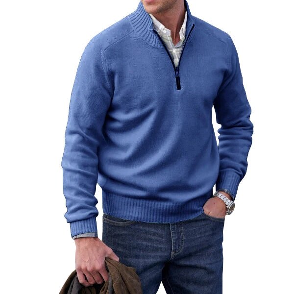 Cashmere coltrui voor heren – blauw