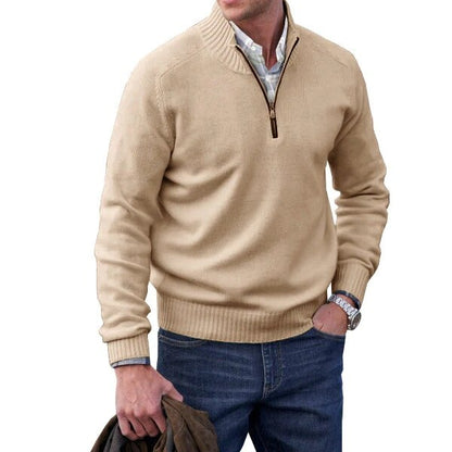Cashmere coltrui voor heren – khaki