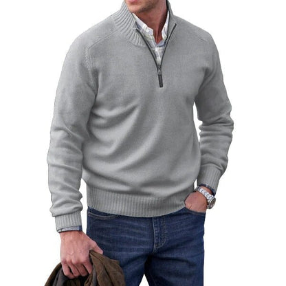 Cashmere coltrui voor heren – lichtgrijs