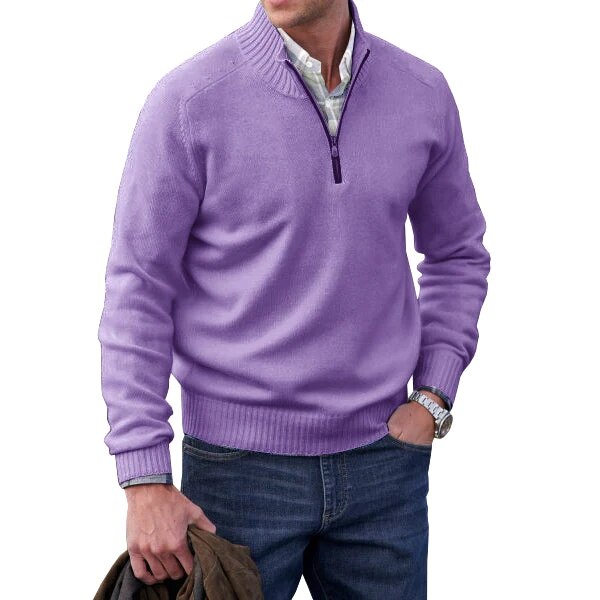 Cashmere coltrui voor heren – paars