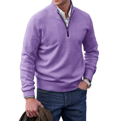 Cashmere coltrui voor heren – paars