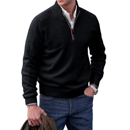 Cashmere coltrui voor heren – zwart